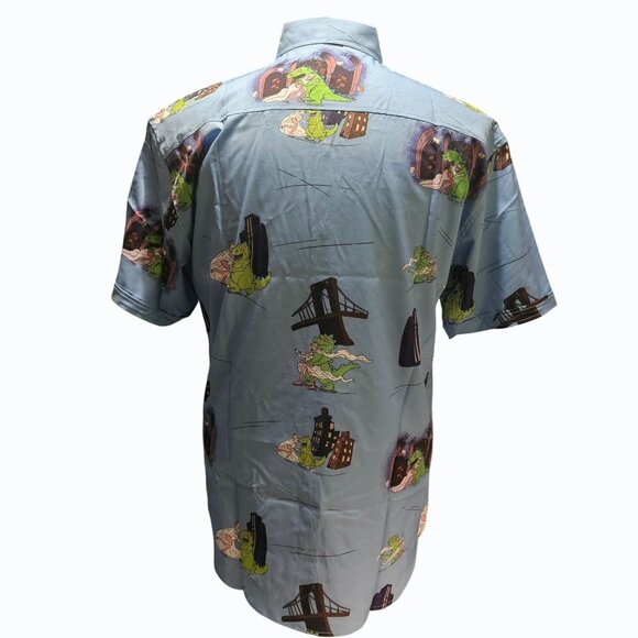 RSVLTS Nickelodeon Rugrats Reptar on Ice Short Sleeve Shirt Blue L~ New w Tags - Picture 3 of 11
